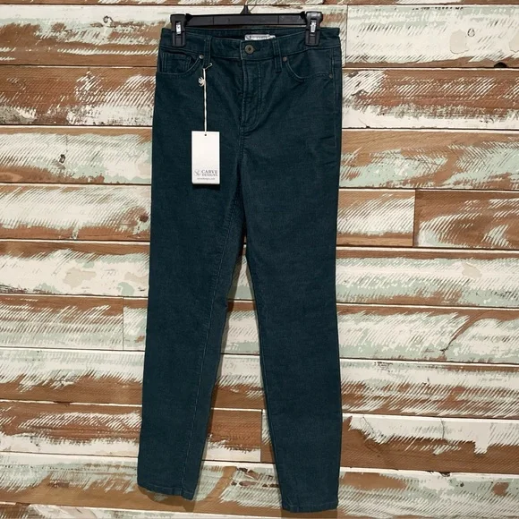 CARVE DESIGNS $98 Women's Mid-Rise Skyler Corduroy Pant Teal Blue Size 4 - Picture 2 of 7